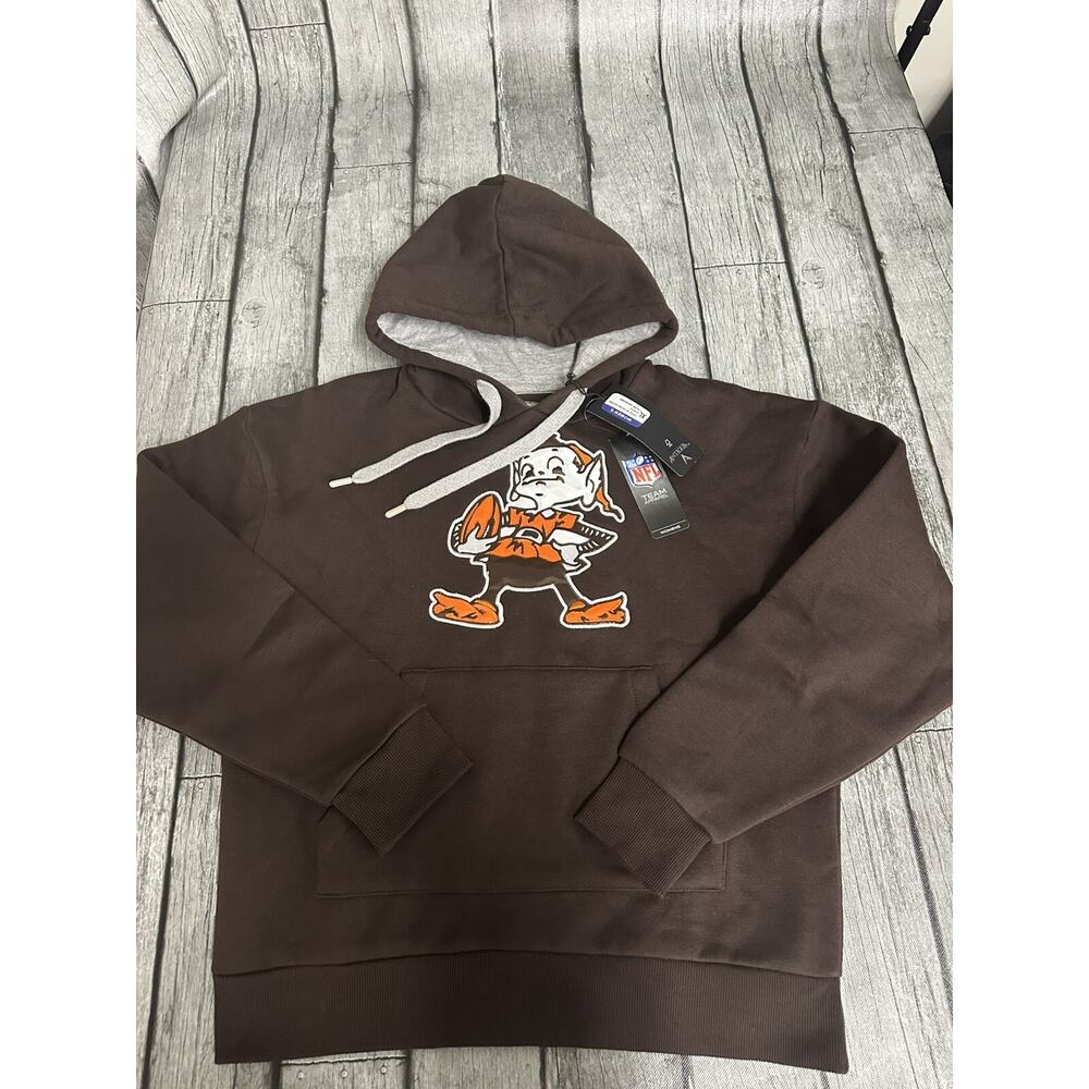 NWT Women’s Antigua Cleveland Browns Hoodie Brownie Elf Medium Sweatshirt MD